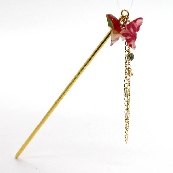 Japanese Traditional Butterfly Design Kanzashi Hair Pin Stick