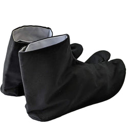 JZZHMCOY5354-255 Adult Japanese Tabi Socks with 4 Kohaze Clasps Black/Black Sole 25.5cm (10 inch)