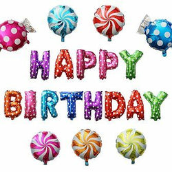LZZCFBALBIRTH01 : Birthday Balloon 20pc Set (Happy Birthday, Lollipop, Candy)