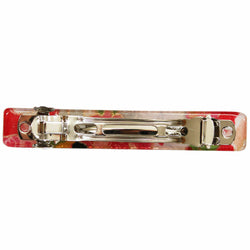 JZZNNFCV-AP : Japanese Kyoto Chirimen Barette Hair Clip/Clasp (Red/Pink)