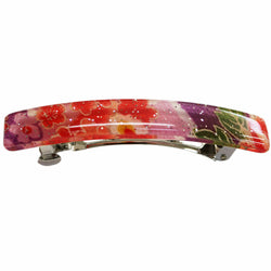 JZZNNFCV-PP : Japanese Kyoto Chirimen Barette Hair Clip/Clasp (Purple/Pink)