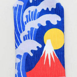 JZZKAYA72UP0203-FUJI : Omamori Bag - Good Luck Charm Bag w/ Folk Art and Good Luck Motifs Mt. Fuji