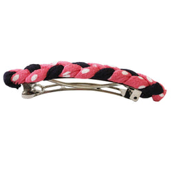 JZZSUGI235-A : Japanese Kyoto Chirimen String Barette Hair Clip/Clasp (Pink)