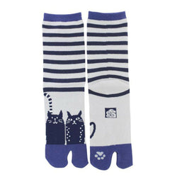 JZZKAYA7JKP4317 : Kaya Women's Cat and Stripe Design Tabi Socks