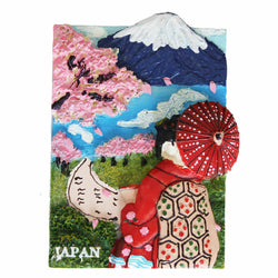 JZZFA303-370 : Japanese Maiko/Mt. Fuji/Sakura Design Magnet
