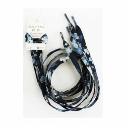 JZZCOCO2300-189 : Japanese Chirimen Shoelaces for Sneakers 117cm 46inch (Navy)