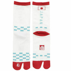 JZZKAYA7JKP0101-WH : Kaya Women's Japan Flag and Left and Right Kanji Design Tabi Socks (White)