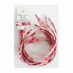 JZZCOCO2300-202 : Japanese Chirimen Shoelaces for Sneakers 117cm 46inch (Pink)