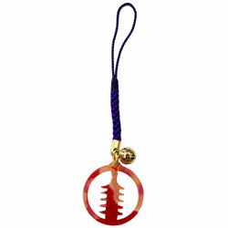 JZZNNFATK-GJ : Japanese Netsuke Charm Goju-no-to 5-Story Pagoda Design for Smartphone & Bag