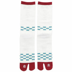 JZZKAYA7JKP0102-WH : Kaya Men's Japan Flag and Left and Right Kanji Design Tabi Socks (White)