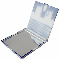 JZZKAYA7SJP0018-SHIMA : Japanese Traditional Design Portable Folding Mirror Stripe and Cat Design