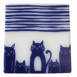 JZZKAYA7SJP0018-SHIMA : Japanese Traditional Design Portable Folding Mirror Stripe and Cat Design