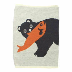 JZZKAYA7JKP5320 : Kaya Japanese Haramaki Stomach/Body Warmer Belt Bear and Salmon Design M Size