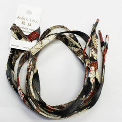 JZZCOCO2300-276 : Japanese Chirimen Shoelaces for Sneakers 117cm 46inch (Black Dragon)