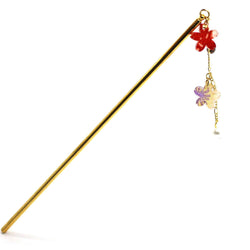 JZZNNFKS-MSK : Japanese Traditional Mini Sakura Cherry Blossoms Charm Kanzashi Hair Pin Stick
