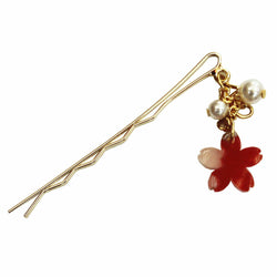 JZZNNFCAHP-SK : Japanese Chirimen Made Sakura Cherry Blossoms Design Hair Pin