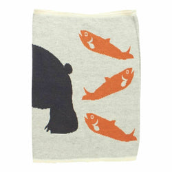 JZZKAYA7JKP5320 : Kaya Japanese Haramaki Stomach/Body Warmer Belt Bear and Salmon Design M Size