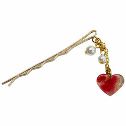 JZZNNFCAHP-HT : Japanese Chirimen Made Heart Design Hair Pin