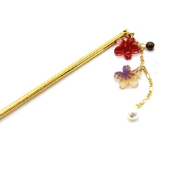 JZZNNFKS-MSK : Japanese Traditional Mini Sakura Cherry Blossoms Charm Kanzashi Hair Pin Stick