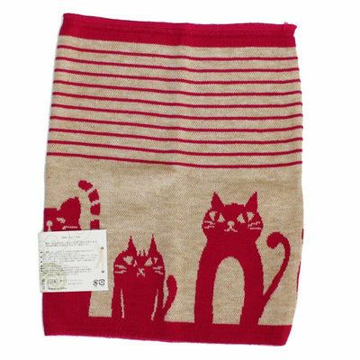 JZZKAYA7JKP5321 : Kaya Japanese Haramaki Stomach/Body Warmer Belt Stripe and Cat Design M Size