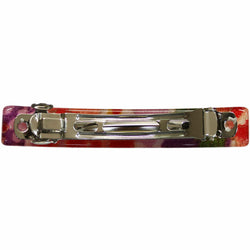 JZZNNFCV-PP : Japanese Kyoto Chirimen Barette Hair Clip/Clasp (Purple/Pink)