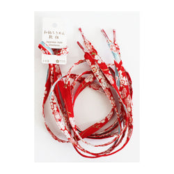 JZZCOCO2301-122 : Japanese Chirimen Shoelaces for Sneakers 128cm 50inch (Red)