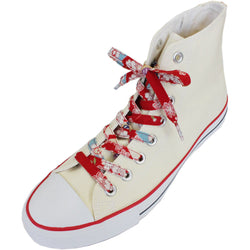 JZZCOCO2301-122 : Japanese Chirimen Shoelaces for Sneakers 128cm 50inch (Red)