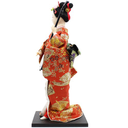 JZZFA303-061 : Japanese Geisha Kimono Girl Doll with Shamisen Oriental Collectible Figurine 30cm (12inches)