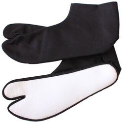 JZZFUKU3297-245 : Fukuske Adult Japanese Tabi Socks with 4 Kohaze Clasps Black 24.5cm (9.6 inch)