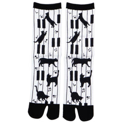 JZZKAYA7JKP9120 : Kaya Women's Piano and Cat Design Tabi Socks