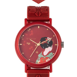 JZZMZKAORU002MT : Kaoru Watch Japanese Fragrance Watch - Kyoto Maiko Red (Tsubaki)