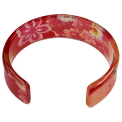 JZZNNFCBN-AP : Japanese Kyoto Chirimen Bangle Bracelet (Red)