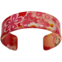 JZZNNFCBN-AP : Japanese Kyoto Chirimen Bangle Bracelet (Red)