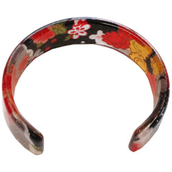 JZZNNFCBN-BK : Japanese Kyoto Chirimen Bangle Bracelet (Black)
