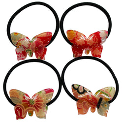 JZZNNFCPCH : Japanese Chirimen Made Butterfly Design Hair Accessory Elastic Hair Band
