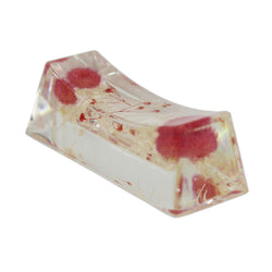 JZZNNFHON-APK : Japanese Chopstick Rest / Spoon Fork Knife Holder with Real Flower in Acrylic (Amarelino Pink)