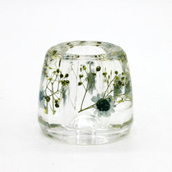 JZZNNFHTF-SBL : Japanese Toothbrush Holder Stand with Real Flower in Acrylic (Star Blue)