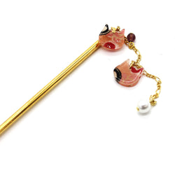 JZZNNFKS-MNK : Japanese Traditional Mini Cat Charm Kanzashi Hair Pin Stick