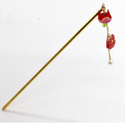 JZZNNFKS-MNK : Japanese Traditional Mini Cat Charm Kanzashi Hair Pin Stick