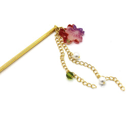 JZZNNFKS-SK : Japanese Traditional Sakura Cherry Blossoms Design Kanzashi Hair Pin Stick